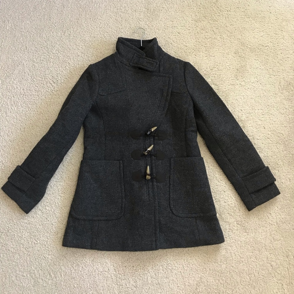 Banana republic grey toggle coat, size XS